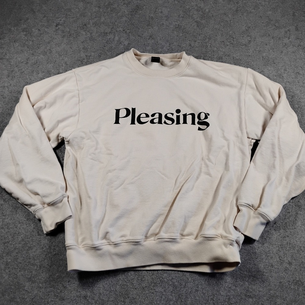 Pleasing Crewneck Sweatshirt Unisex M Cream Harry Styles Merch Pullover Boxy